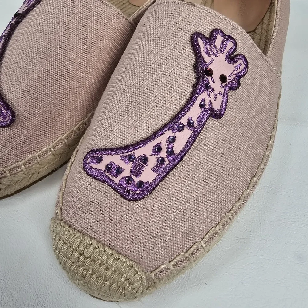 NEW KATE SPADE Garden‎ Giraffe Pale Vellum Espadrilles Size 8 B